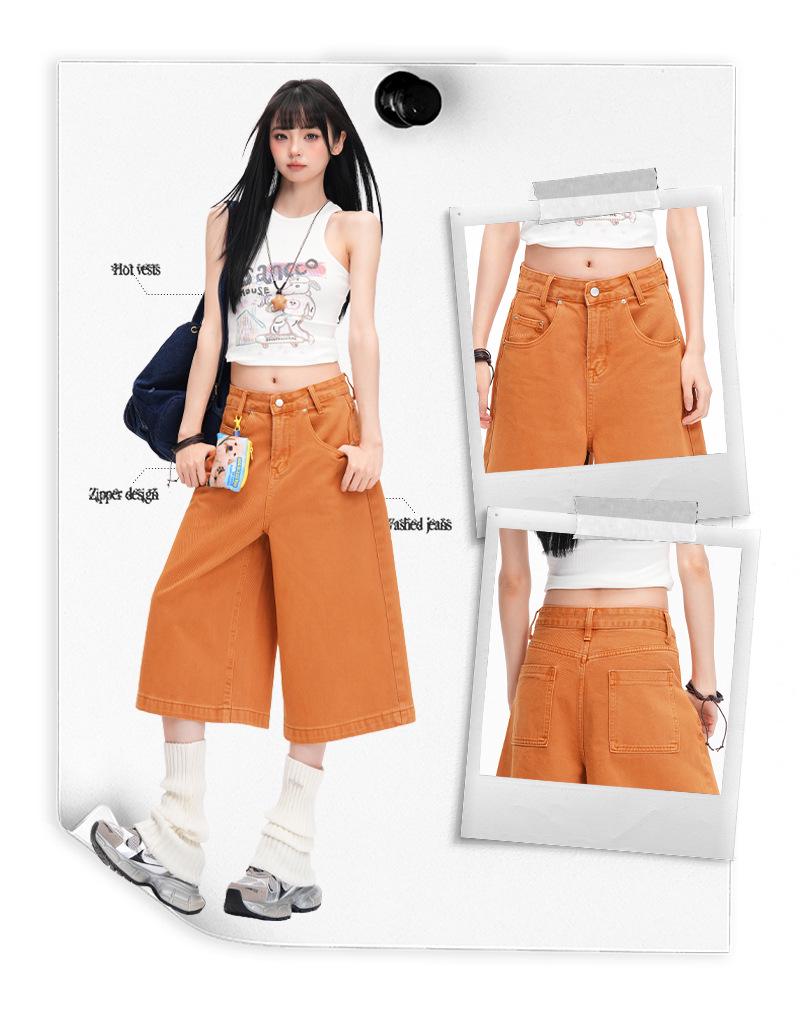 American Orange Cropped High-Waisted Wide-Leg Jeans for Women - Spring/Summer 2026 Collection