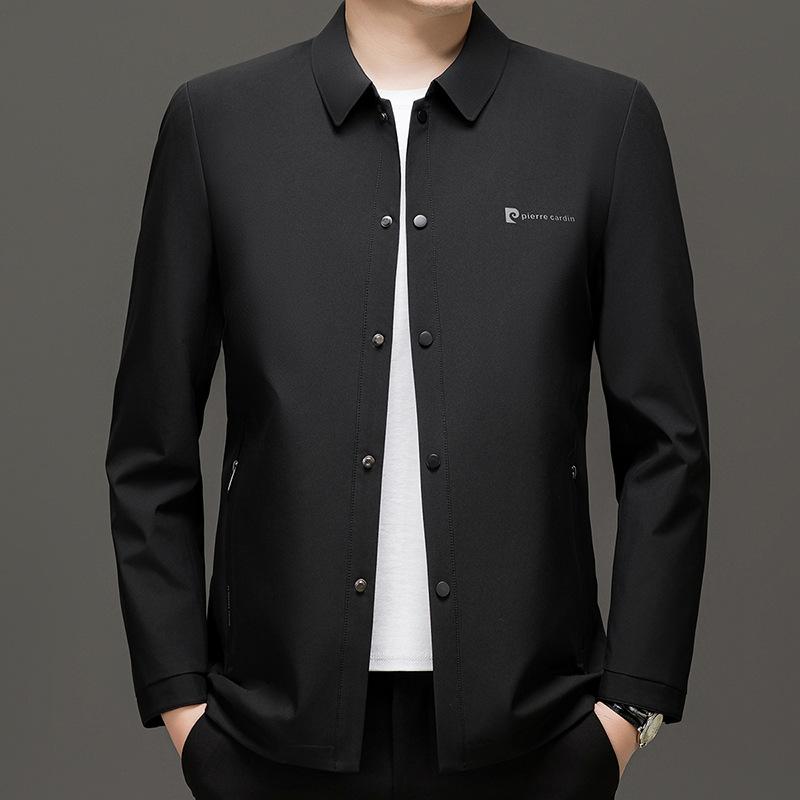 New Spring and Autumn Lapel Jacket Middle-aged and Elderly Men's Business Casual Jacket Men's Dad's Top