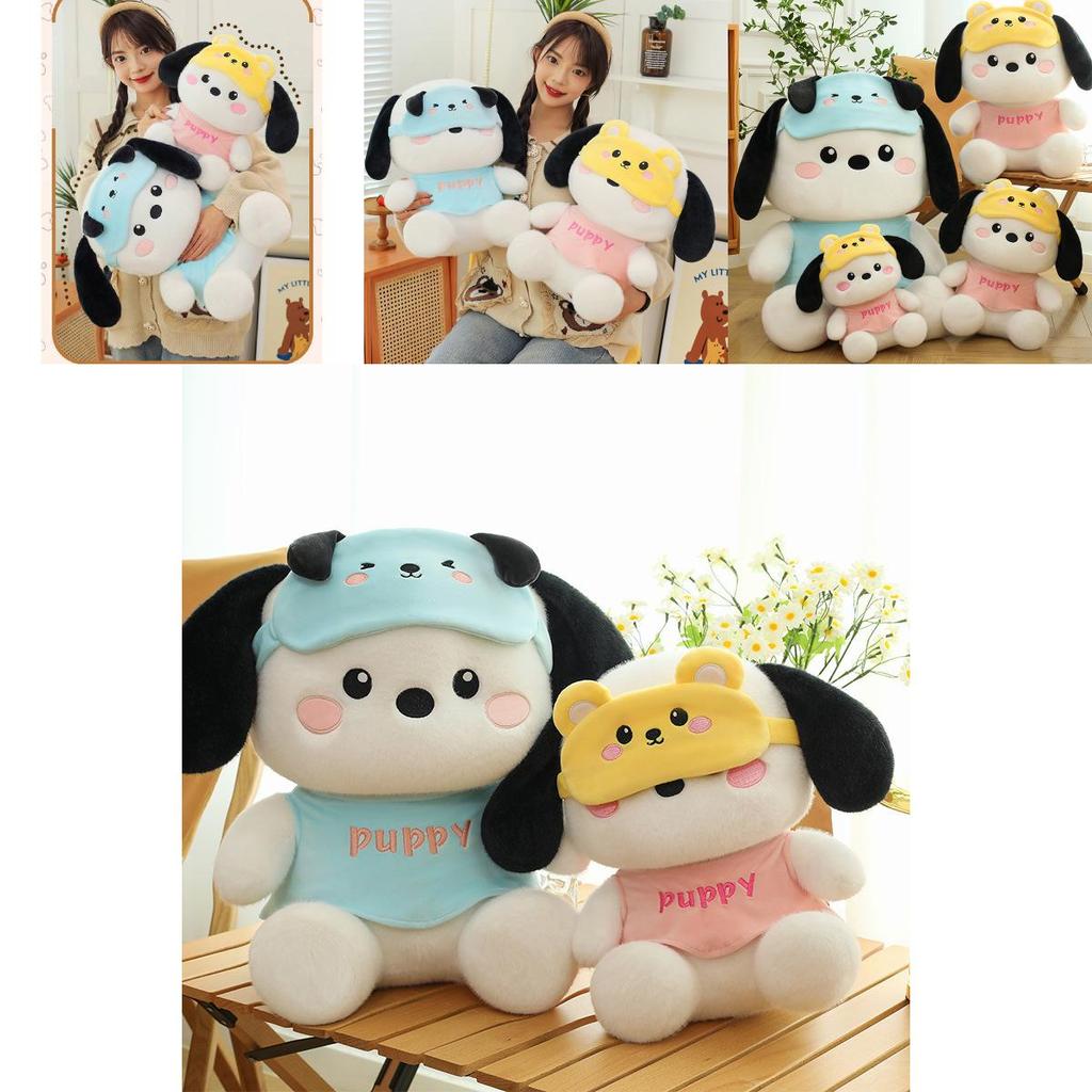 Cute And Soft Pochacco Dog Plush Toy Cartoon Doll For Girls With Eye Mask Feature