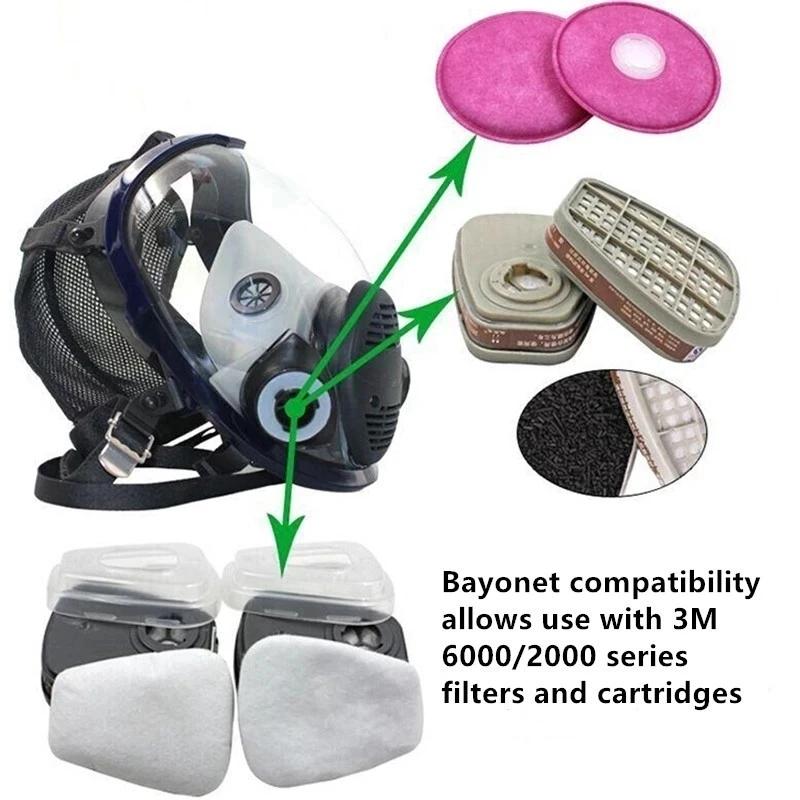 Mask with Carbon Filter for Safety Protection, Full Face Respirator, Working Chemical, 6800 Industrial Spra