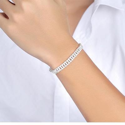 Bracciale a Catena Dominante Moda da Uomo Placcato Argento 990