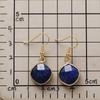 Natural amethyst geometric earrings, ear hooks, earrings, Japanese and Korean designers, real gold-plated popular jewelry.