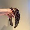Fascia di velluto con stampa leopardata larga 4 cm con imbottitura in spugna per accessori cerchietti per capelli casual da donna e signora