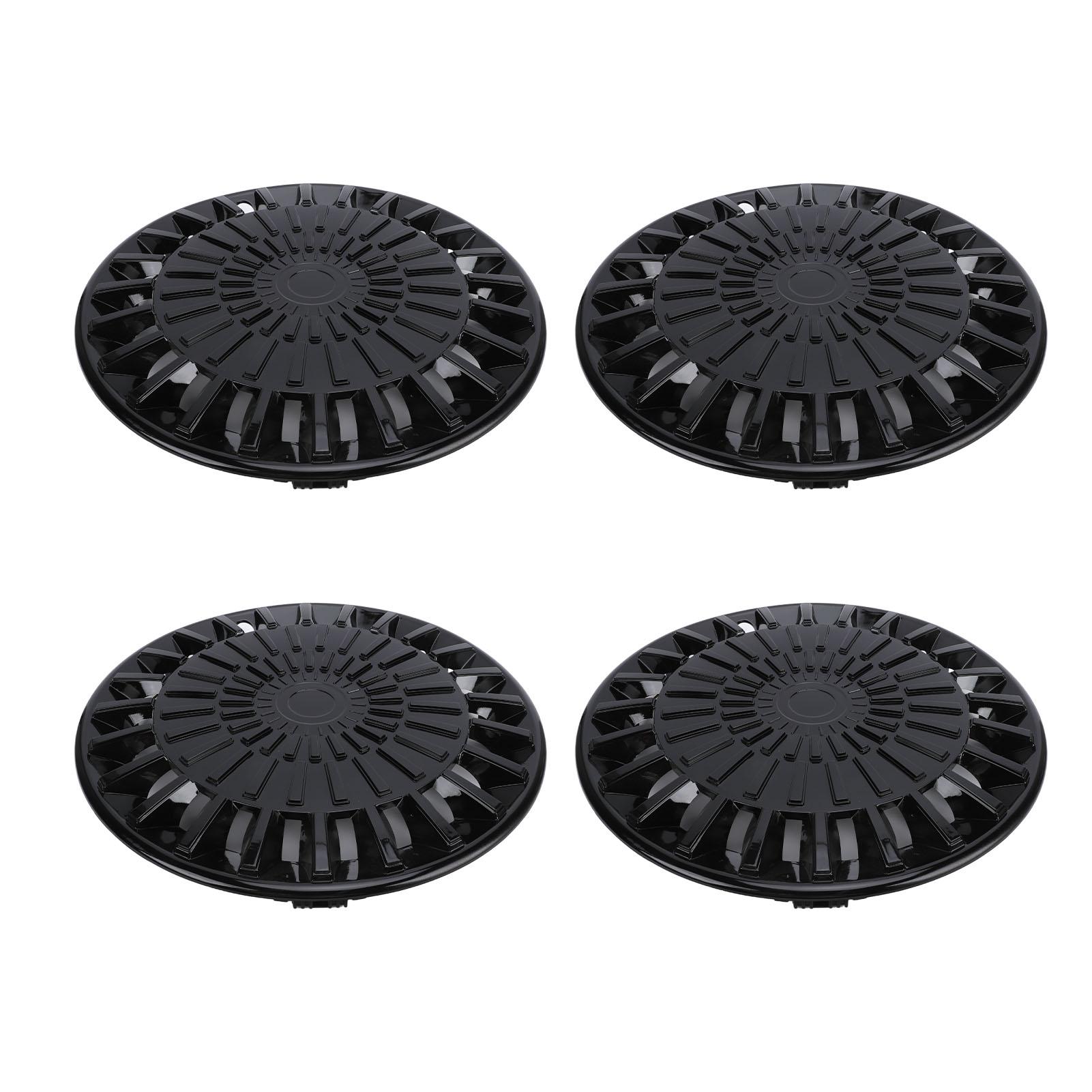 4 STUKS 14 Inch Wielnaafdop Vervanging Voor Ford Fiesta Premium ABS Naafdoppen Wielkap Black black