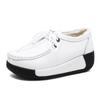 Women Genuine Leather Platform Shoes Winter Plush Walking Shoes 5cm High Wedges Heels Shoes Elegant Warm Mother Shoes