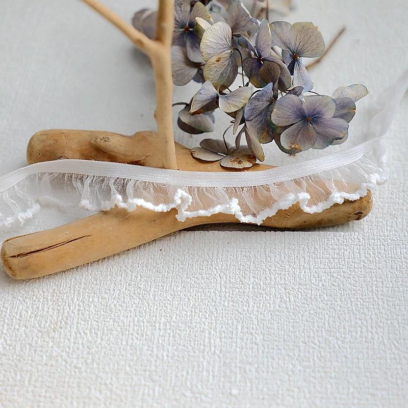 

4 метра/лот 2 см в ширину Черный/белый эластичный пояс кружевная отделка DIY завязки швейные принадлежности эластичная марлевая лента украшения 4meters белый