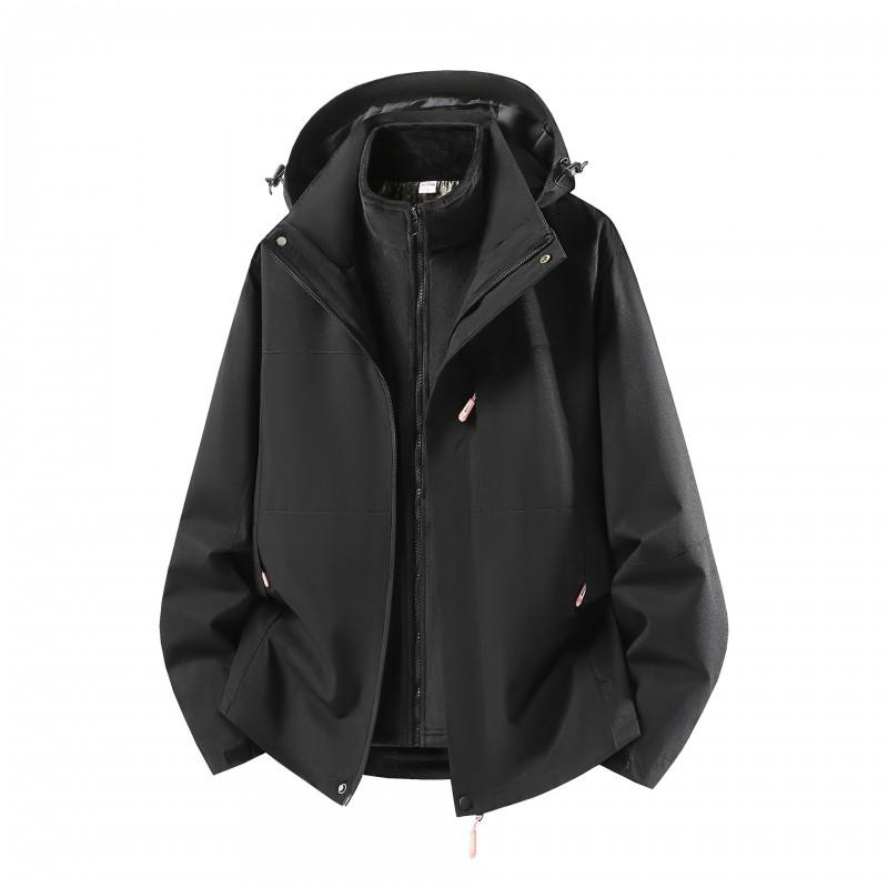 Mens Womens 3-in-1 Detachable Windproof Waterproof Jacket With Removable Fleece Liner
