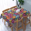 Mexican Colorful Stripe Pattern Rectangle Tablecloth Mexico Party Decor Reusable Polyester Cloth Covers for Kitchen Table Decor