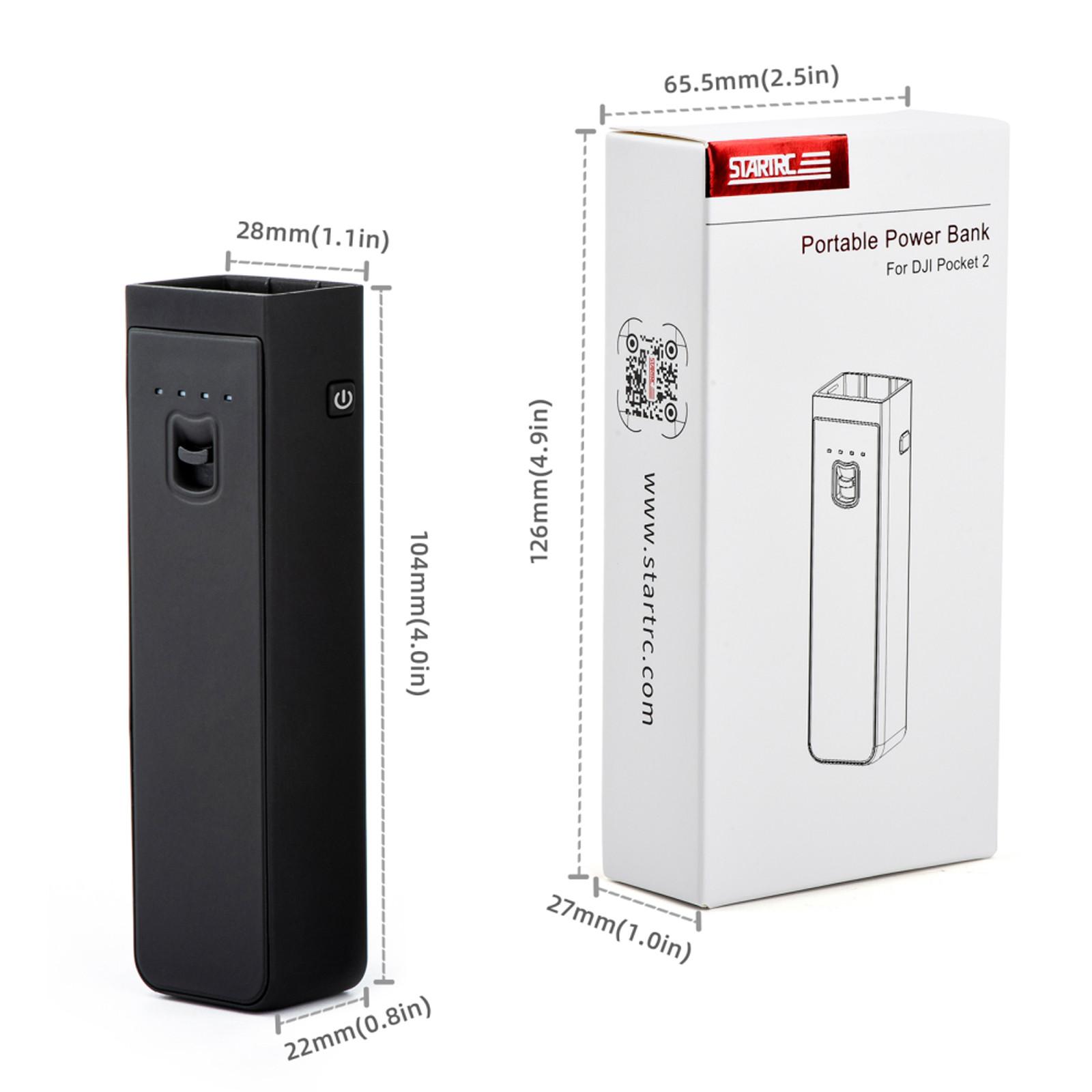 Power Bank Grip Con Asta Di Prolunga Per DJI Osmo Pocket 2 - Batteria 3200mAh, Attacco Filettato 1/4