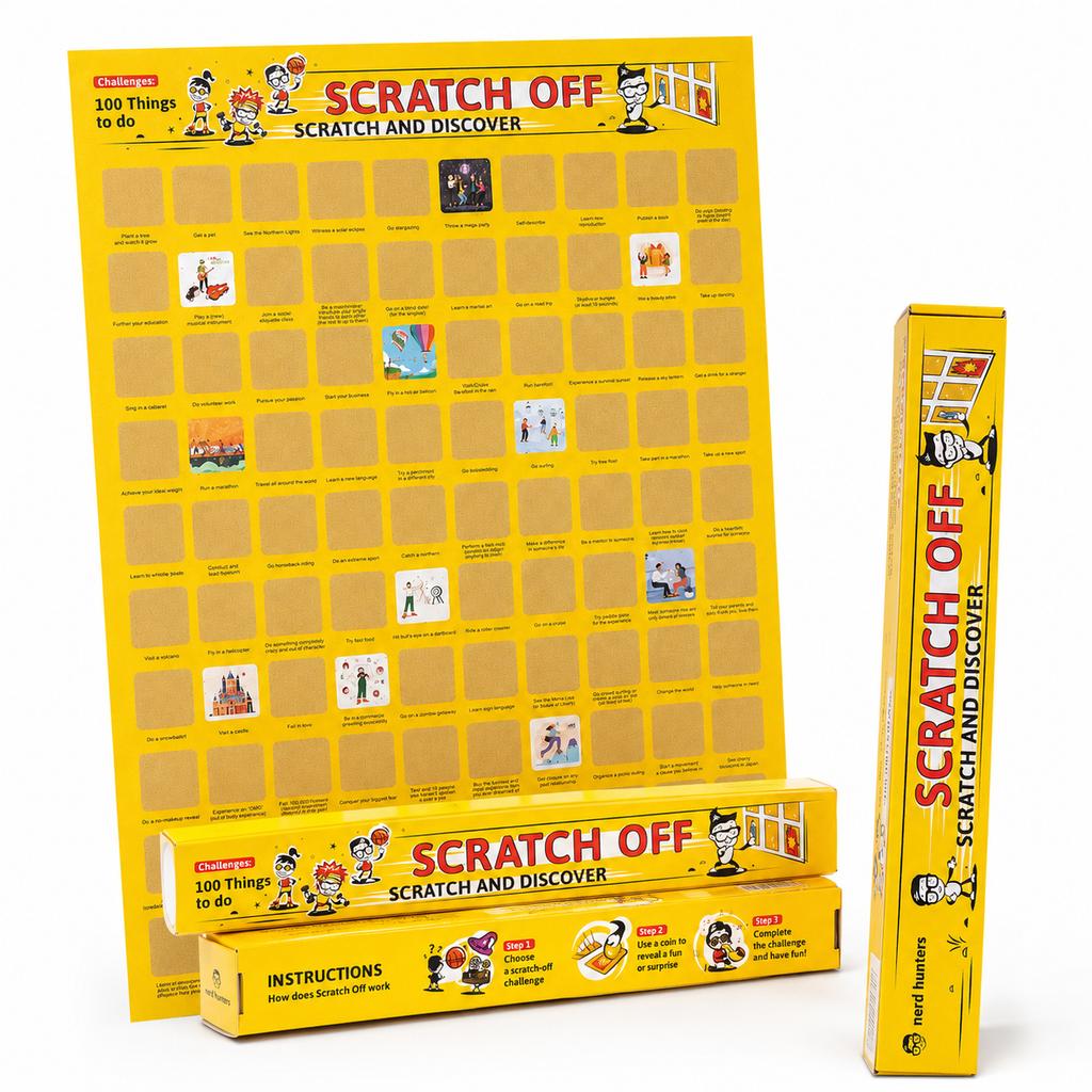 Scratch Off 100 Things - Plakat Lista Rzeczy Do Zrobienia Zdrapka A2