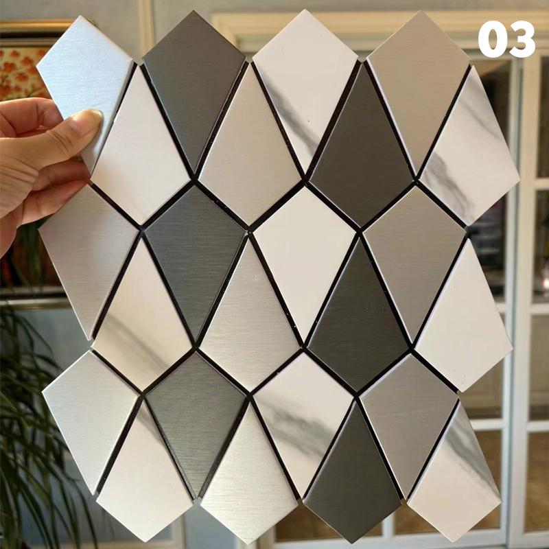 1 Pcs Modern Peel And Stick Backsplash Tiles DIY Kitchen Bathroom Wall Sticker Home Decor Waterproof Self-Adhesive Mosaic Tiles