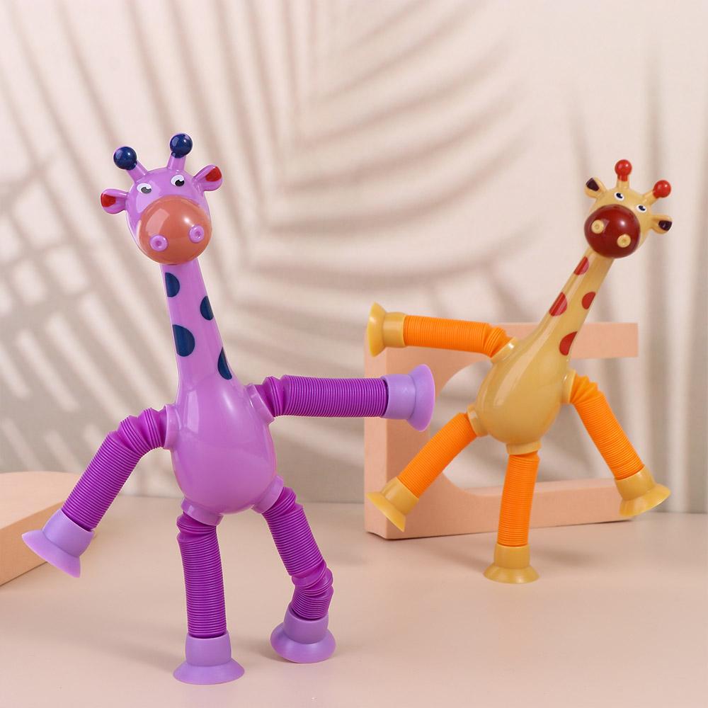 Giraffe Teleskopisk sugekopp Giraffe Dyre Sugekopp Leker Sensoriske Leker Giraffe Pop Tubes Leketøy