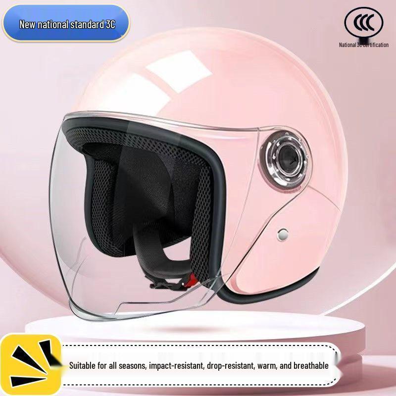 Universal Classic Helmet for Men & Women: All-Season Protection, Winter Warmth, Cute Double Ear Design for Motorcycles & Electric Scooters.