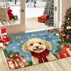 3D Breaking Wall Santa Print Door Mat front porch patio villa entry cabin backyard Merry Christmas household floor rug gift
