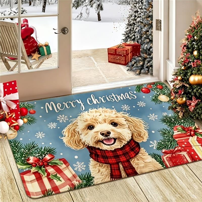 3D Breaking Wall Santa Print Door Mat front porch patio villa entry cabin backyard Merry Christmas household floor rug gift