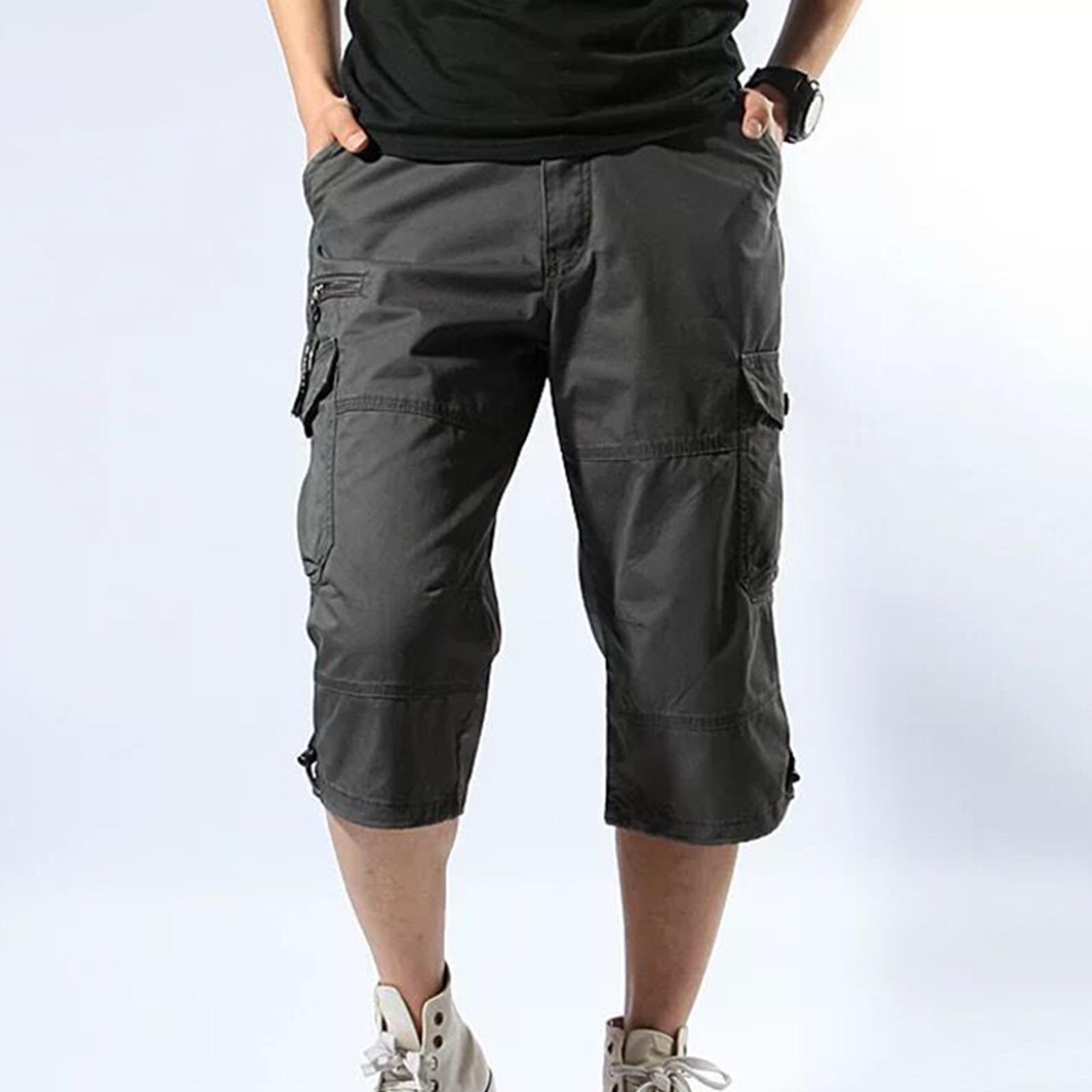 

Мужские свободные шорты с несколькими карманами, укороченные повседневные брюки для активного отдыха XXL