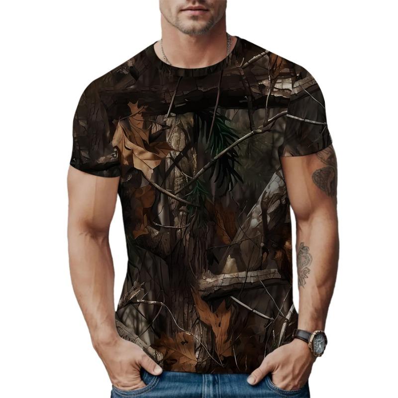 Summer Round Neck 3D Print Top Fashionable Casual Short Sleeved Men's T-shirts