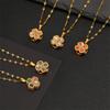 Necklace Female Rotating Flower Zircon Niche Fashion New High-end Design Pendant Temperament Titanium Steel Necklace