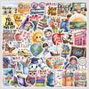 50-Pack Back-to-School Graffiti Waterproof Stickers for Bottles, Phones, Computers, Luggage, and Skateboards