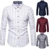 Men's Plaid Print Long Sleeve Button Up Shirts Slim Fit Casual Business Formal Dress Shirt Business Work Shirt for Men Breathable Soft Shirts