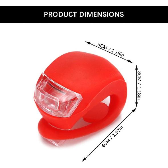 Bicycle Lights Set, Silicone LED Bike Light Clip On Bicycle Lights,Waterproof Back Bicycle Taillights Headlight for Night Riding Cycling Safety
