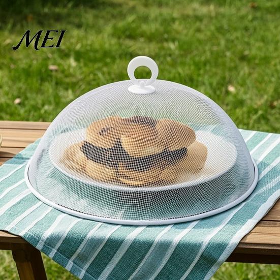 Portable Food Protectors Mesh Cover with Handle, Durable Stainless Steel Protector, Collapsible Guard for Camping Lightweight Tent Dishes And