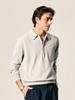 EDWARDMAX 5-Button Cotton Collar Summer Long Sleeve Knit (Gray)