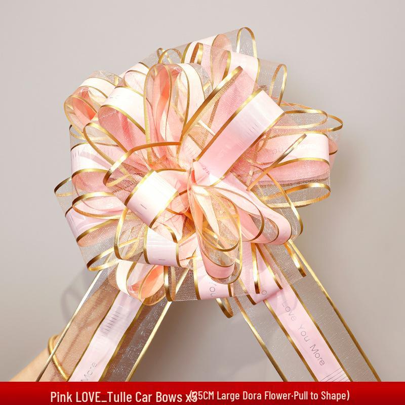 Large Red Wedding Car Pull Bow Decoration - Ribbon for Wedding Pickup and Team Cars
