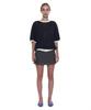 PARTIMENTO WOMEN Linen Oversized Ringer Crewneck Knit_Navy