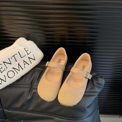 Flat-bottomed Suede Mary Jane Shoes Women's Shoes Spring and Autumn 2025 New Simple and Versatile Light Mouth Word with Retro Single Shoes