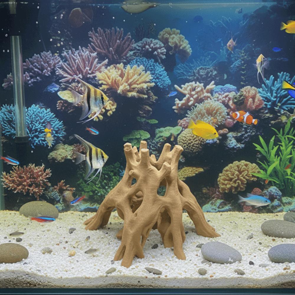 Tree Trunk Fish Shrimp Hiding Cave Plastic Driftwood Landscape Fish Tank Landscaping