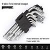 In-Stock 9PC Allen Wrench Set: Flat & Ball Head Torx, Carbon Steel, Galvanized