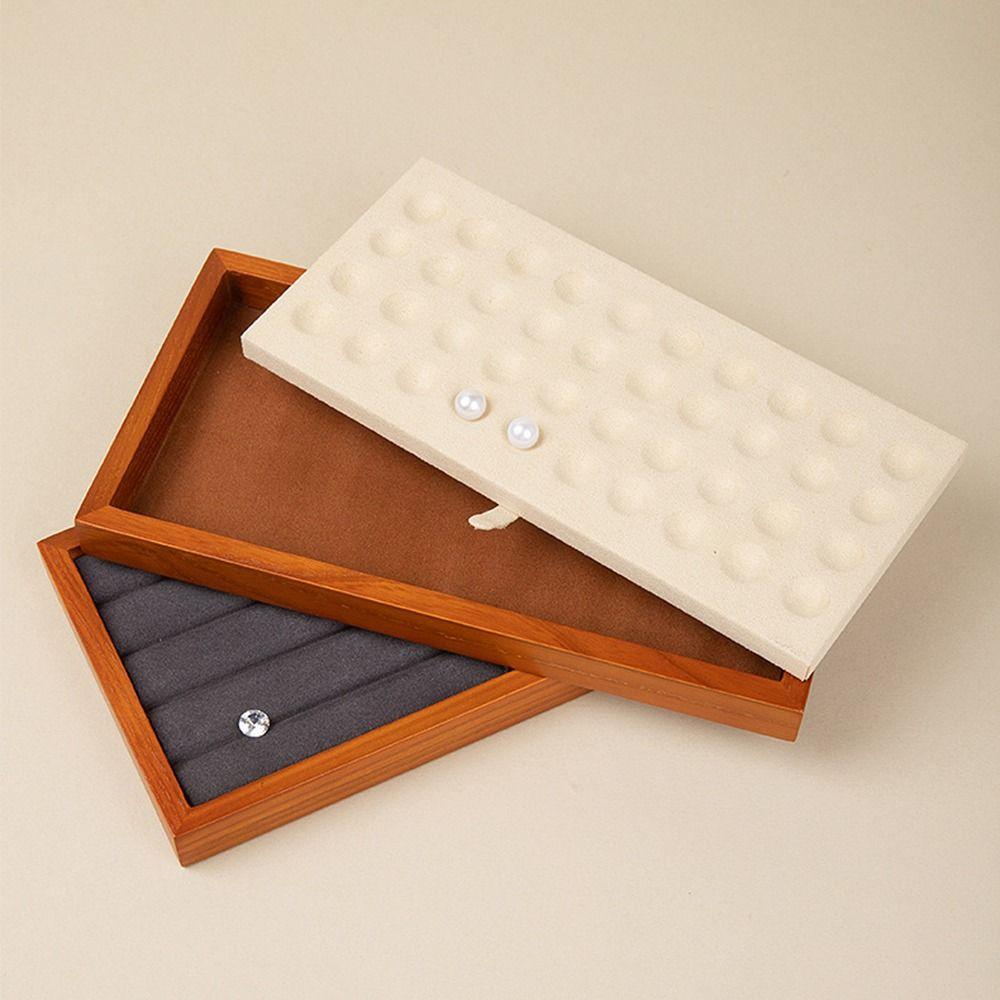 Stackable Flat Jewelry Tray Microfiber Valet Beads Storage Board Jewelry Display Props  Rings