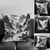 Ink Painting Chinese Style Cushion Cover Pillowcase Ultra Soft Skin Friendly Fabric Cloud Like Comfort & Concealed Zipper