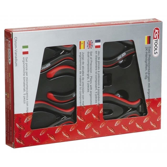 Jeu de pinces électroniques - KS TOOLS - 5 pièces - Chrome vanadium - Ouverture automatique