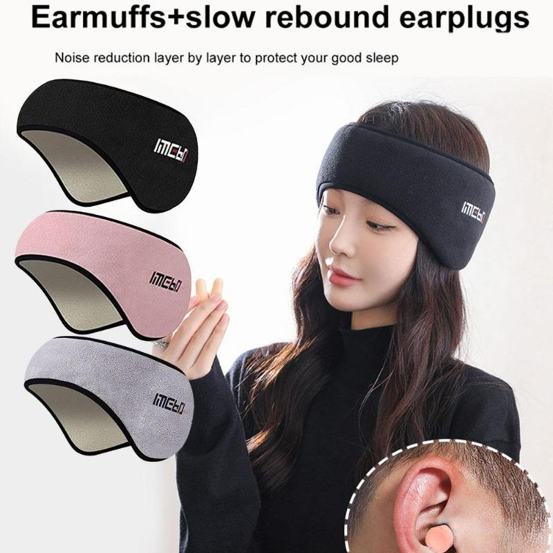 1 Set Earmuff Sleep Mask Plush Sleeping Mask Eyemuff Eye Cover For Women Warm Relax Plush Blindfold Cotton Eyes Bandage