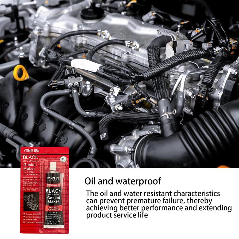 Engine Gasket Sealant Hi Temp Waterproof Engine Sealants Universal Waterproof High-Temperature Black Oil Resistant Gasket-Free
