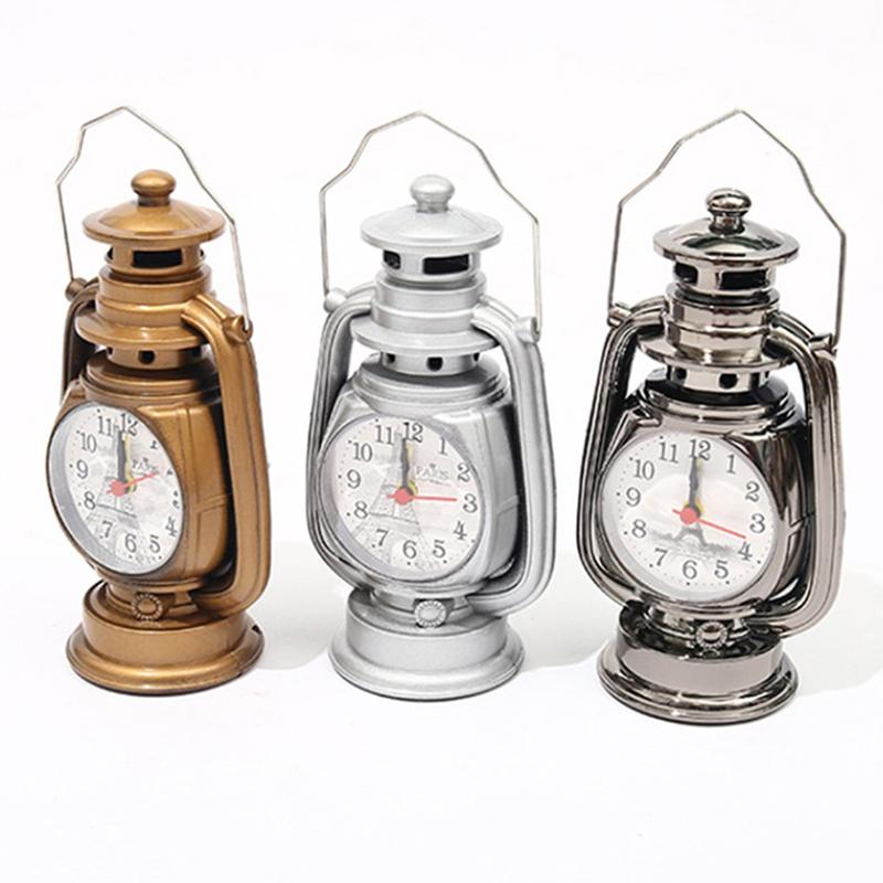 1Pc Retro Kerosene Light Alarm Clock Vintage Alarm Clock Table Clock For Home