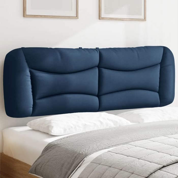 VidaXL Coussin de Tête de Lit, Oreiller de Lecture avec Fermeture à Glissière, Coussin de Lecture pour Lit Chambre, Bleu 160 374594