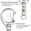 Split for Key Ring with Chain and Jump Rings Gold/Silver Metal Split for Key Chain Ring Parts with Open Jump Ring and Co