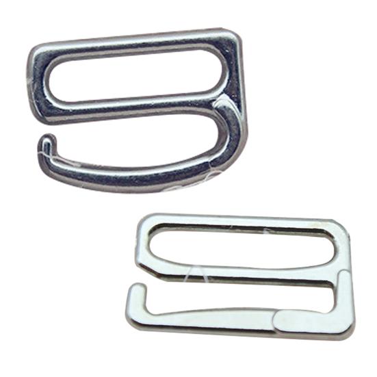 10Pcs Bra Hooks Electroplating Process Strong Material Durable Sturdy Two Holes