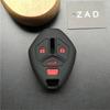 ZAD Silicone Rubber Car Key Cover Case for Mitsubishi Lancer Evolution Remote Key Chain Cover 3+1 4 Buttons Key