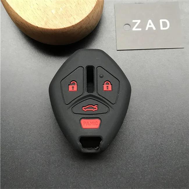 ZAD Silicone Rubber Car Key Cover Case for Mitsubishi Lancer Evolution Remote Key Chain Cover 3+1 4 Buttons Key