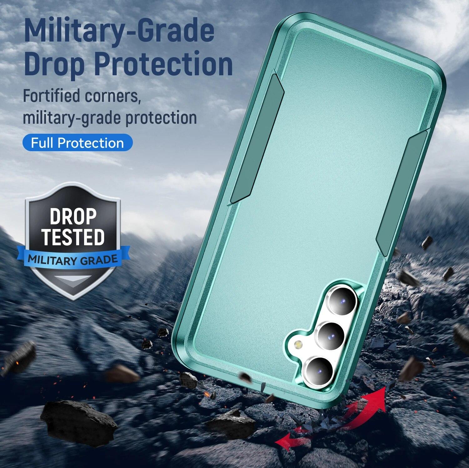 

Противоударный чехол для мобильного телефона с защитой от падения для Samsung Galaxy S23 FE 5G A04S A14 A54 A13 5G Нескользящий защитный чехол for Galaxy S20 Plus зелёный