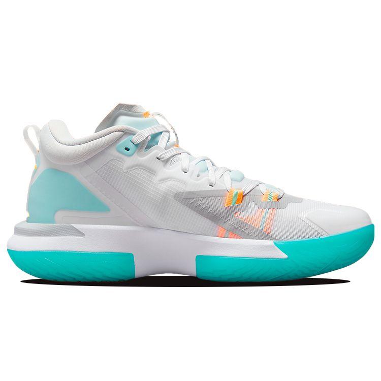 Air Jordan Zion 1 White Dynamic Turquoise Men Sneakers Laser-Orange Black DA3130-101