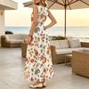 U-Neck Sleeveless Maxi Dress,Lightweight with Flowy Skirt,Elegant Casual Dress for Daily Outings & Parties