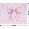 KJHL Pink Bohemian Wall Tapestry for Teen Girls, 44 x 60 Inch Cute Preppy Tapestry Wall Hanging Retro Coquette Bow Room Decor Aesthetic Tapestries