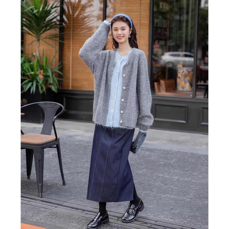 Mokana Color-Block Faux Two-Piece Knit Sweater