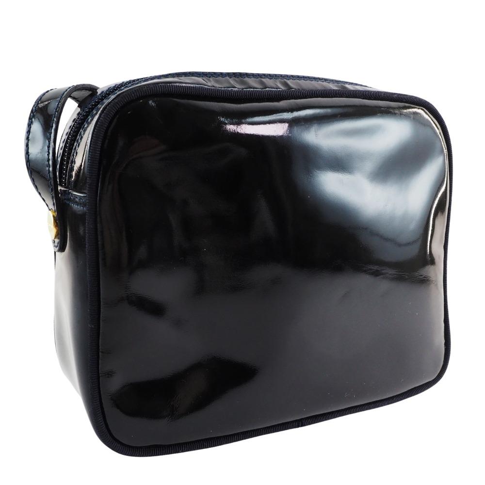 Salvatore Ferragamo Vala Shoulder Bag DE-21 3096 black Patent leather Women Used