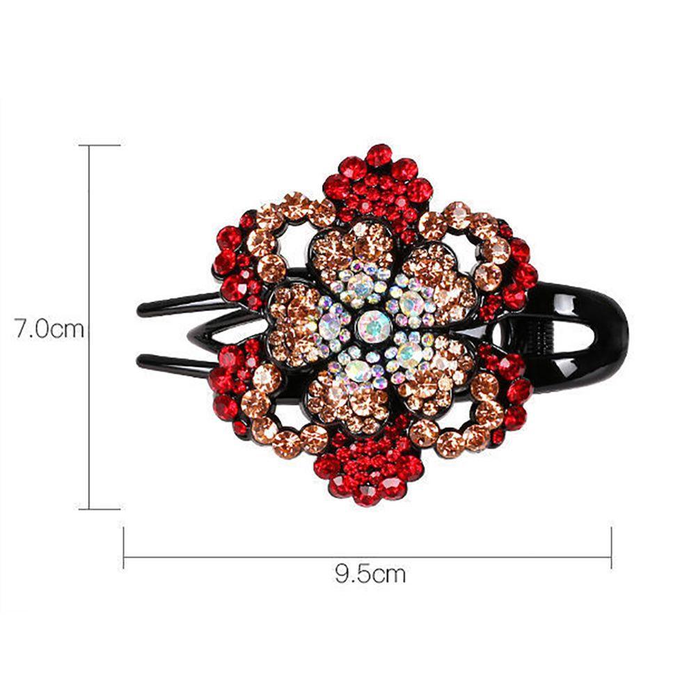 Acrylic Female Girls Rhinestone Hair Claw Flower Duckbill Clip Ponytail Holder Hair Accessories